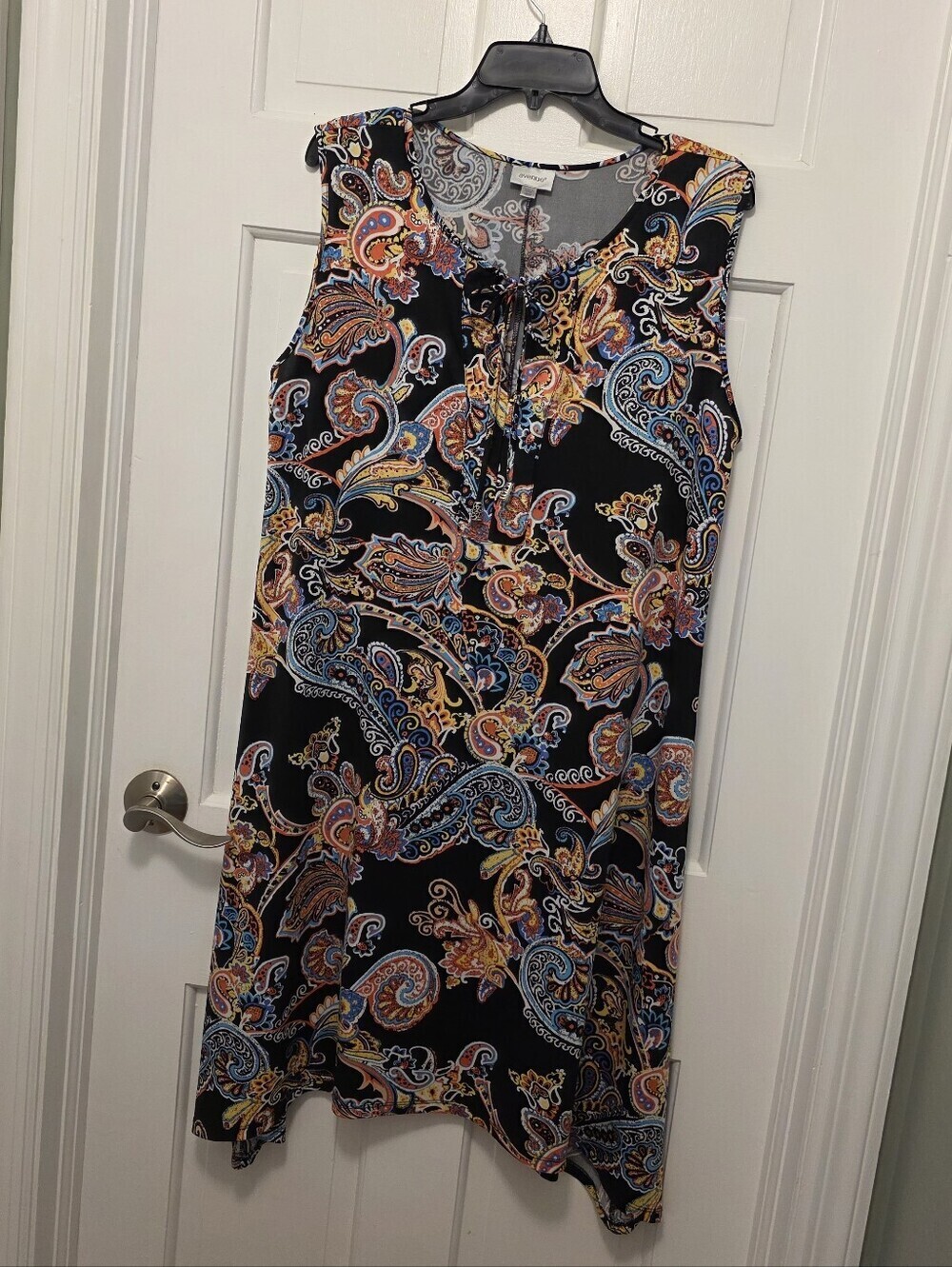 Avenue Black Paisley Print Sleeveless Knit Dress Size 18/20, Casual, Colorful - Picture 8 of 10